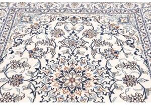 Tappeto Nain Kashmar Medaglione Floreale Avorio Blu 145x203 Cm