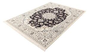 Tappeto Nain Kashmar Medaglione Floreale Blu Scuro Avorio 150x205 Cm