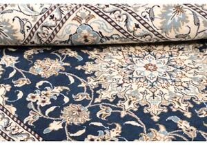 Tappeto Nain Kashmar Medaglione Floreale Blu Avorio 153x210 Cm
