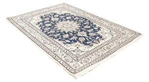 Tappeto Nain Kashmar Medaglione Floreale Blu Avorio 153x210 Cm