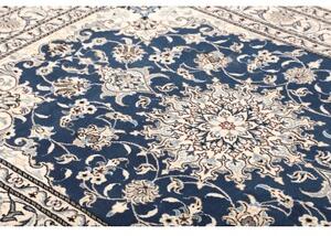 Tappeto Nain Kashmar Medaglione Floreale Blu Avorio 152x205 Cm