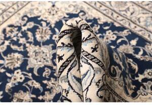 Tappeto Nain Kashmar Medaglione Floreale Blu Avorio 152x205 Cm
