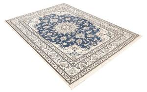 Tappeto Nain Kashmar Medaglione Floreale Blu Avorio 152x205 Cm