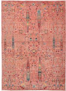 Tappeto Floralia Floreale Rosa Antico Blu Petrolio 170x239 Cm