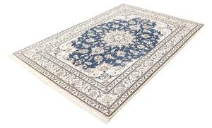 Tappeto Nain Kashmar Medaglione Floreale Blu Avorio 152x205 Cm
