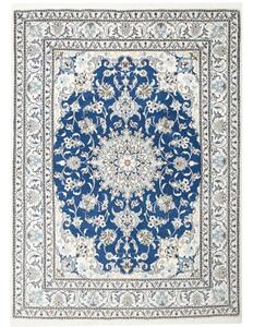Tappeto Nain Kashmar Medaglione Floreale Blu Avorio 152x205 Cm