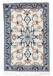 Tappeto Nain Kashmar Medaglione Floreale Avorio Blu 60x90 Cm