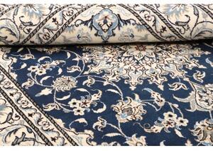 Tappeto Nain Kashmar Medaglione Floreale Blu Avorio 152x205 Cm