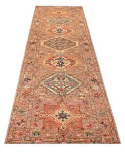 Tappeto Floralia Geometrico Rosso Ruggine Blu Corsia 80x295 Cm