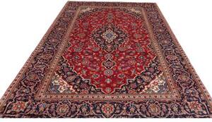 Tappeto Ardakan Medaglione Floreale Rosso Blu Scuro 190x295 Cm