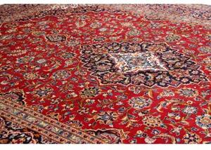 Tappeto Ardakan Medaglione Floreale Rosso Blu Scuro 290x385 Cm