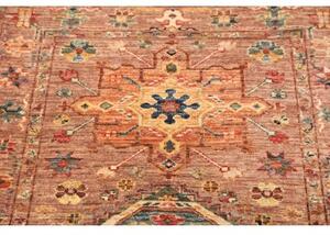 Tappeto Floralia Geometrico Rosso Ruggine Blu Corsia 80x295 Cm