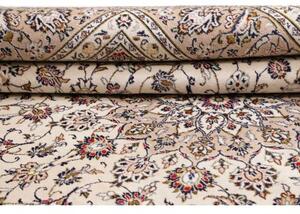 Tappeto Kashan Medaglione Floreale Avorio Grigio 240x345 Cm