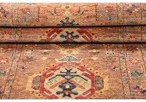 Tappeto Floralia Geometrico Rosso Ruggine Blu Corsia 80x295 Cm