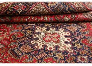 Tappeto Tabriz Medaglione Floreale Rosso Blu Notte 255x333 Cm