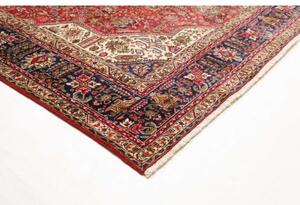 Tappeto Tabriz Medaglione Floreale Rosso Blu Notte 255x333 Cm