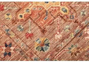 Tappeto Floralia Geometrico Rosso Ruggine Blu Corsia 80x295 Cm