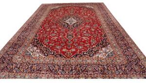Tappeto Ardakan Medaglione Floreale Rosso Blu Scuro 290x385 Cm