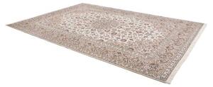 Tappeto Kashan Medaglione Floreale Avorio Grigio 240x345 Cm