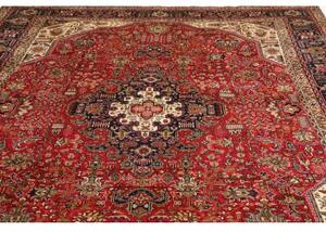 Tappeto Tabriz Medaglione Floreale Rosso Blu Notte 255x333 Cm