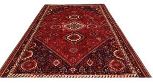 Tappeto Shiraz Geometrico Rosso Blu Scuro 223x330 Cm