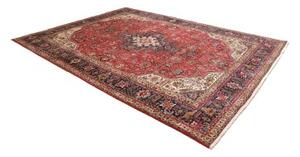 Tappeto Tabriz Medaglione Floreale Rosso Blu Notte 255x333 Cm