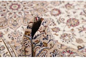 Tappeto Kashan Medaglione Floreale Avorio Grigio 240x345 Cm