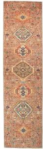 Tappeto Floralia Geometrico Rosso Ruggine Blu Corsia 80x295 Cm