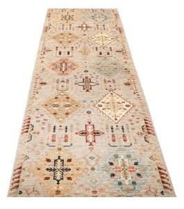 Tappeto Floralia Geometrico Beige Azzurro Corsia 80x295 Cm