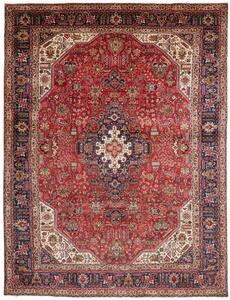 Tappeto Tabriz Medaglione Floreale Rosso Blu Notte 255x333 Cm