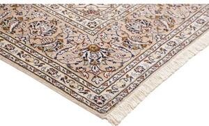 Tappeto Kashan Medaglione Floreale Avorio Grigio 240x345 Cm