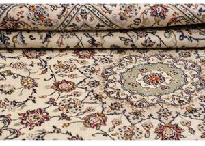 Tappeto Kashan Medaglione Floreale Avorio Blu 200x307 Cm