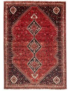Tappeto Shiraz Stilizzato Rosso Nero 230x323 Cm