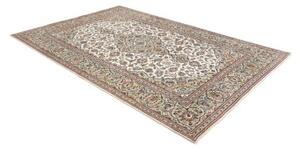 Tappeto Kashan Medaglione Floreale Avorio Blu 192x285 Cm