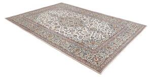 Tappeto Kashan Medaglione Floreale Avorio Blu 195x287 Cm
