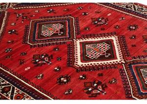 Tappeto Shiraz Stilizzato Rosso Blu Scuro 160x233 Cm