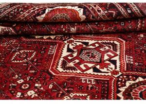 Tappeto Shiraz Geometrico Rosso Scuro Nero 220x315 Cm