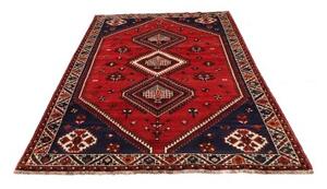 Tappeto Shiraz Stilizzato Rosso Blu Scuro 160x233 Cm