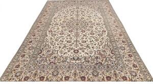 Tappeto Kashan Medaglione Floreale Avorio Blu 200x307 Cm