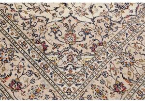 Tappeto Kashan Medaglione Floreale Avorio Blu 200x307 Cm