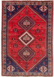 Tappeto Shiraz Stilizzato Rosso Blu Scuro 160x233 Cm