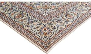 Tappeto Kashan Medaglione Floreale Avorio Blu 195x287 Cm