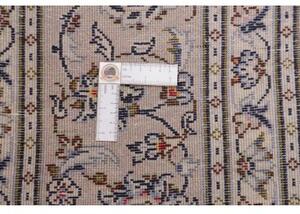 Tappeto Kashan Medaglione Floreale Avorio Blu 195x287 Cm