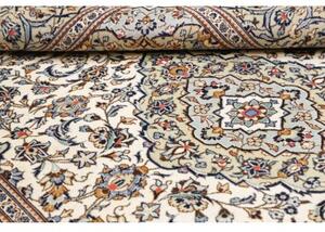 Tappeto Kashan Medaglione Floreale Avorio Blu 192x285 Cm