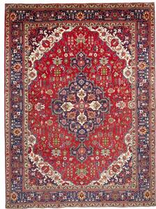 Tappeto Tabriz Stilizzato Rosso Blu Scuro 250x340 Cm