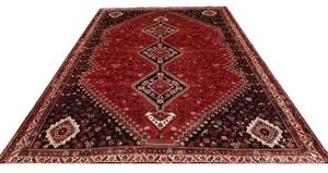 Tappeto Shiraz Stilizzato Rosso Nero 230x323 Cm
