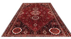 Tappeto Shiraz Geometrico Rosso Scuro Nero 220x315 Cm