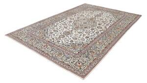 Tappeto Kashan Medaglione Floreale Avorio Blu 195x287 Cm