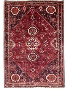 Tappeto Shiraz Geometrico Rosso Scuro Nero 220x315 Cm