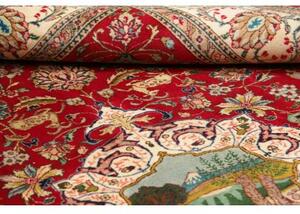 Tappeto Tabriz Figurativo Rosso Avorio 242x343 Cm